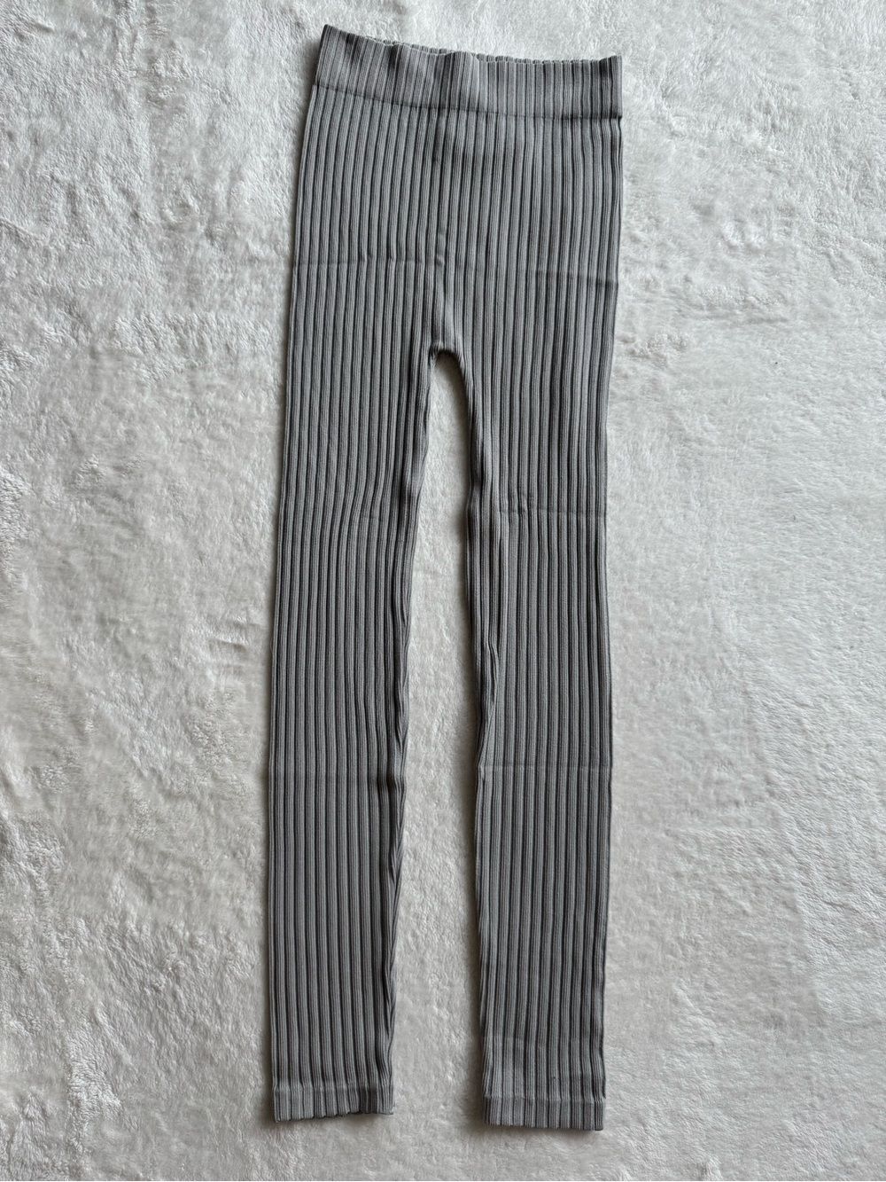 Zara Ribbed High Waist Leggings Gray M-L Limitless Contour Stretch